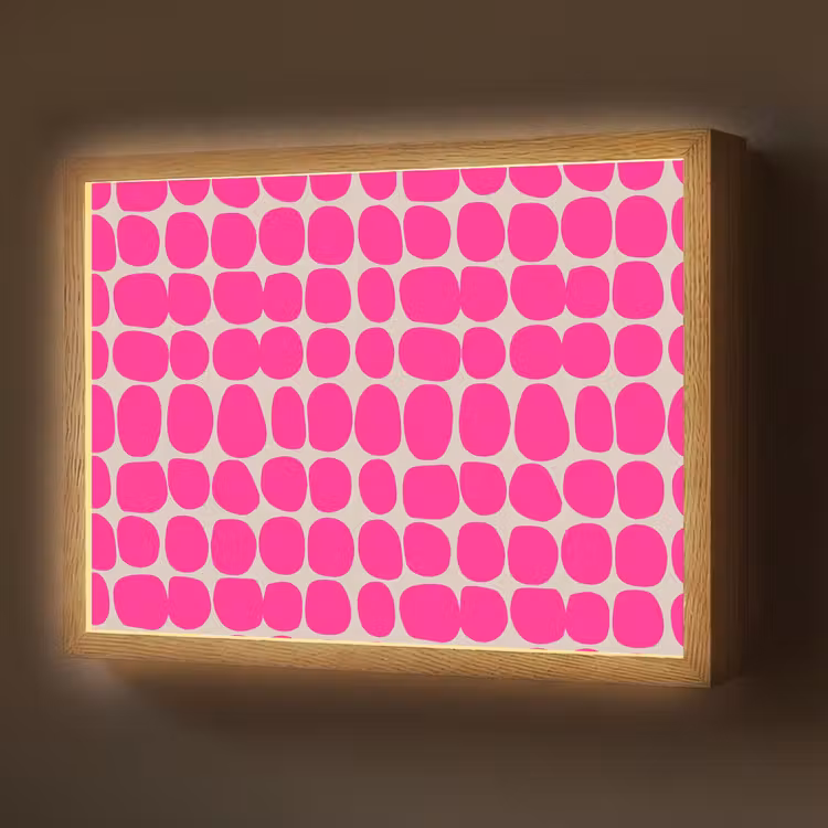 Stippen - Patroon - Roze Light Box met batterij (Wandlamp) middel 907 -z3d_website