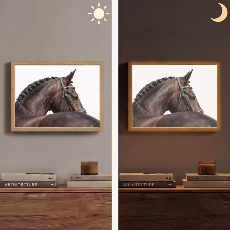 Portret - Paard - Elegant Light Box met batterij (Wandlamp) middel -sfeer3
