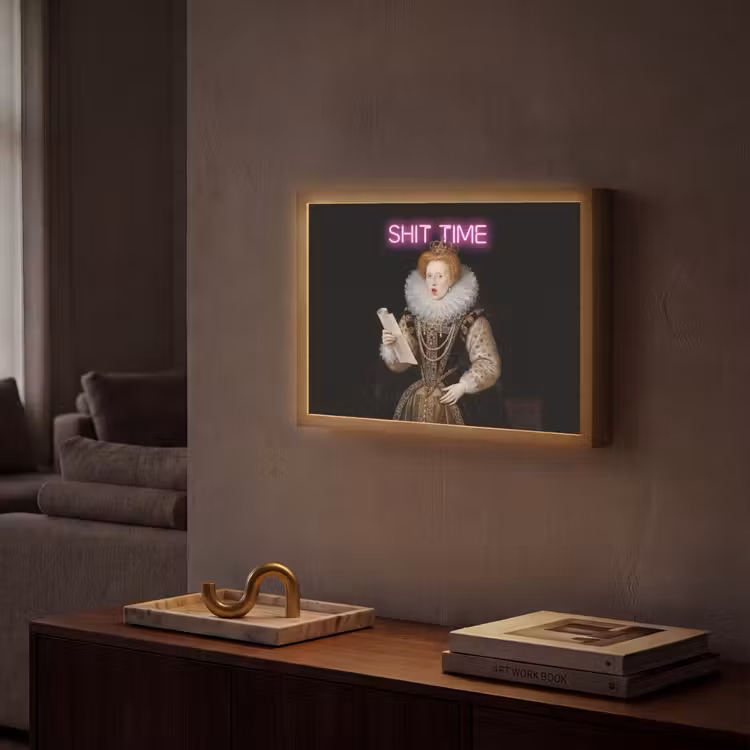 Portret - Humor - Neon Light Box met batterij (Wandlamp) middel -sfeer1