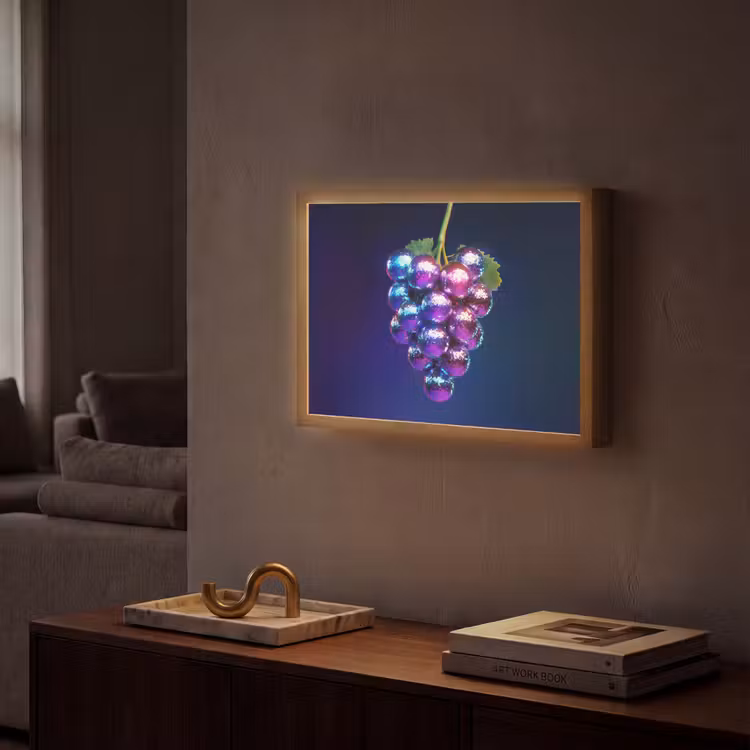 Paars - Disco - Feest - Druif Light Box met batterij (Wandlamp) middel -sfeer1