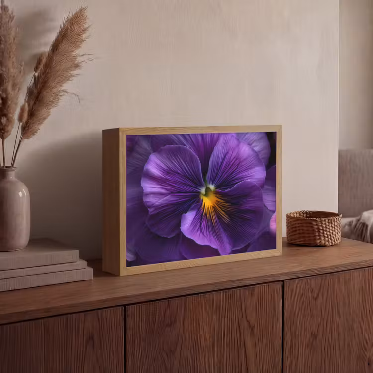Paars - Viool - Diepte Light Box met batterij (Wandlamp) middel -sfeer2