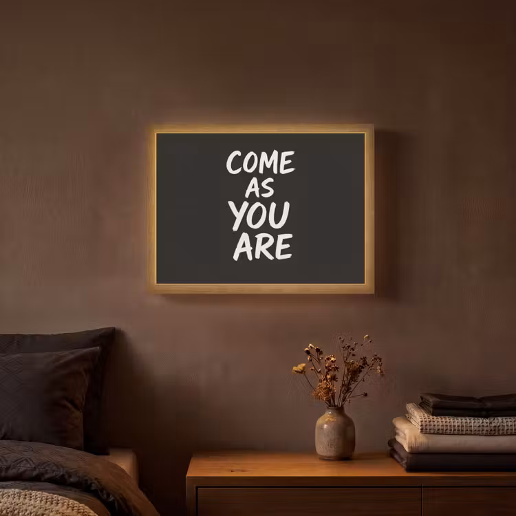 Quote - Zwart - Simpel Light Box met batterij (Wandlamp) middel -sfeer4