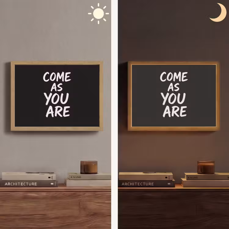 Quote - Zwart - Simpel Light Box met batterij (Wandlamp) middel -sfeer3