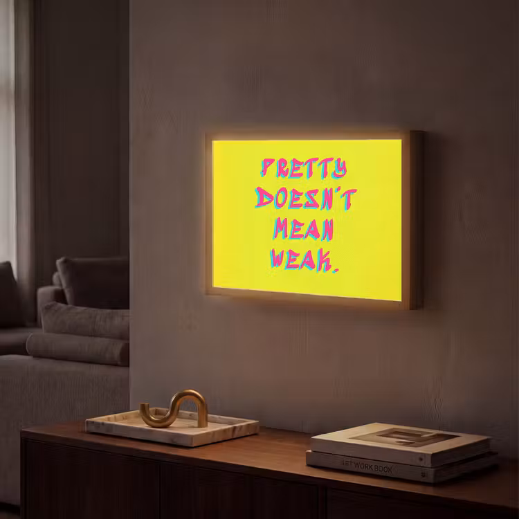 Quote - Minimalistisch - Kleurrijk Light Box met batterij (Wandlamp) middel -sfeer1