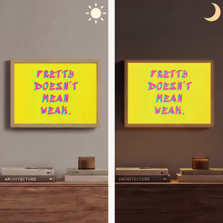 Quote - Minimalistisch - Kleurrijk Light Box met batterij (Wandlamp) middel -sfeer3