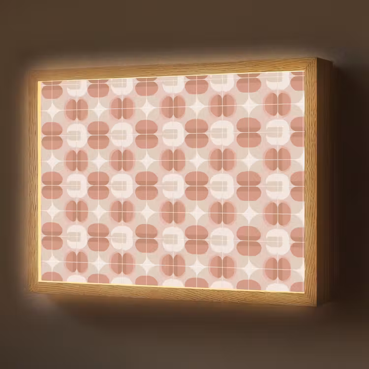 Retro - Klassiek - Roze Light Box met batterij (Wandlamp) middel 907 -z3d_website