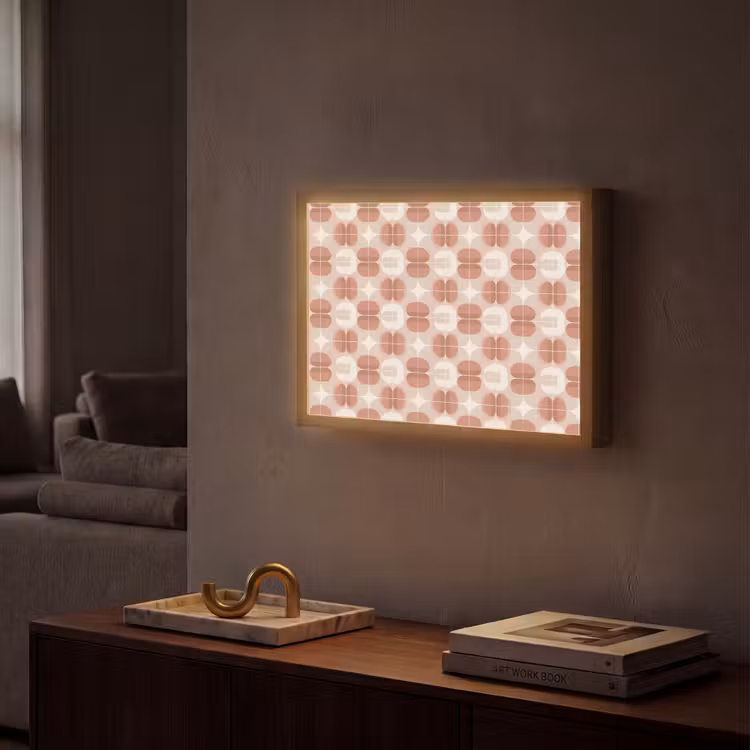 Retro - Klassiek - Roze Light Box met batterij (Wandlamp) middel 907 -sfeer1