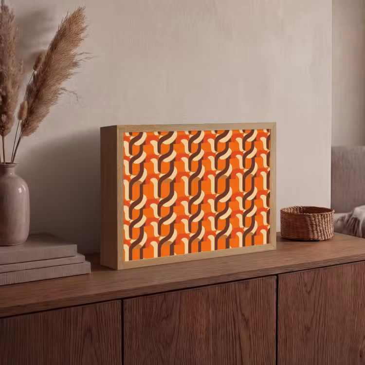 Retro - Modern - Kleurrijk Light Box met batterij (Wandlamp) middel 907 -sfeer2