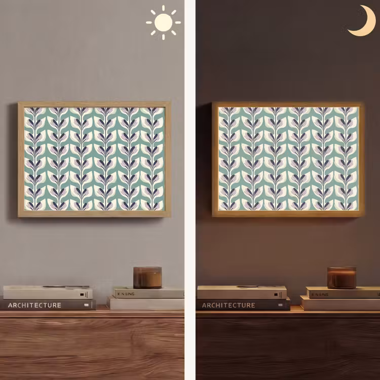 Retro - Modern - Groen Light Box met batterij (Wandlamp) middel 907 -sfeer3