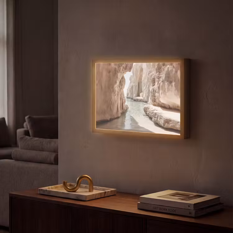 Rotsen - Zee - Zand - Kloof Light Box met batterij (Wandlamp) middel -sfeer1
