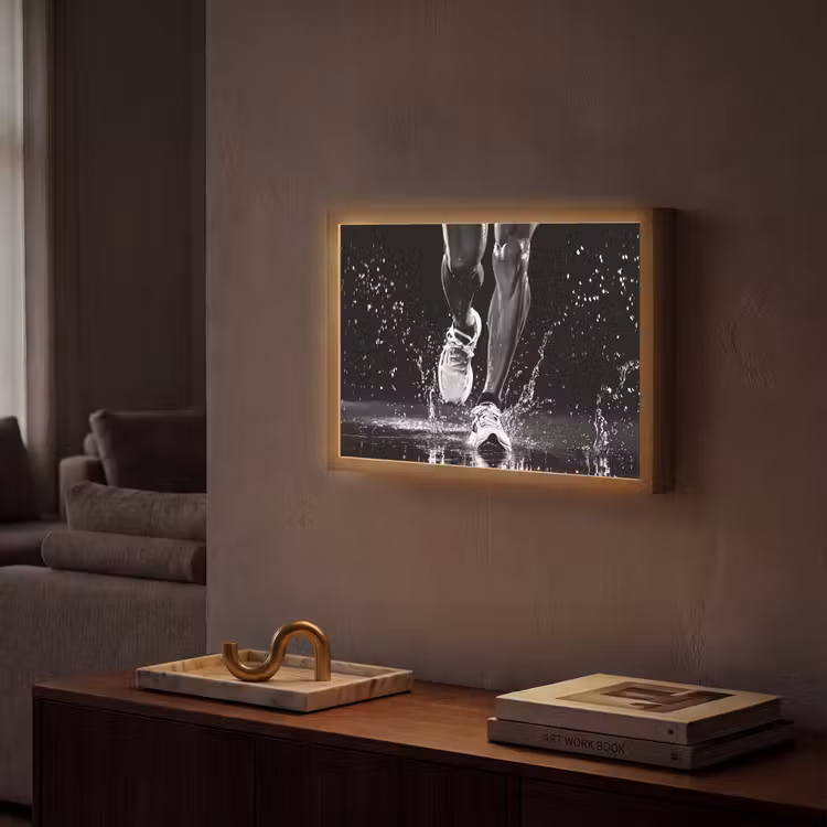 Hardloopschoenen - Rennen - Druppels - Zwart Light Box met batterij (Wandlamp) middel -sfeer1