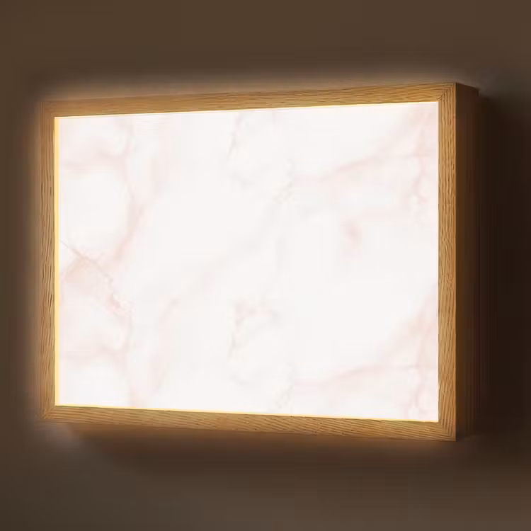 Zalmroze - Marmer - Aders Light Box met batterij (Wandlamp) middel 907 -z3d_website