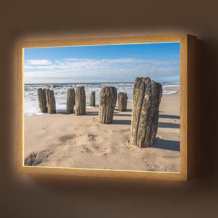 Zand - Strand - Paal - Water - Zomer Light Box met batterij (Wandlamp) middel -z3d_website