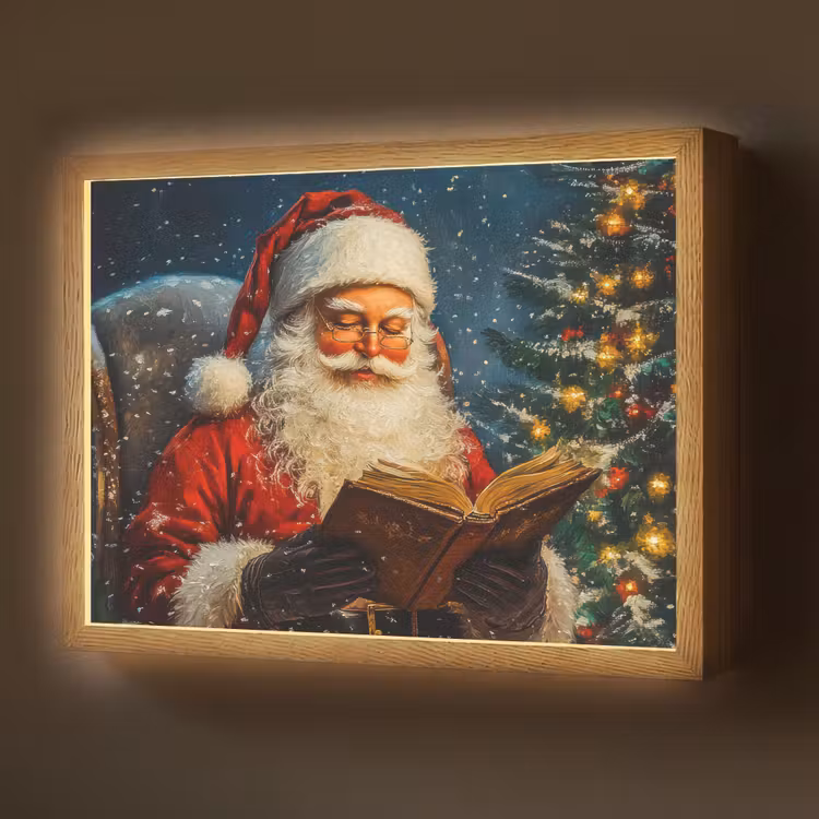 Kerstman - Kerst - Winter - Kerstboom Light Box met batterij (Wandlamp) middel -z3d_website