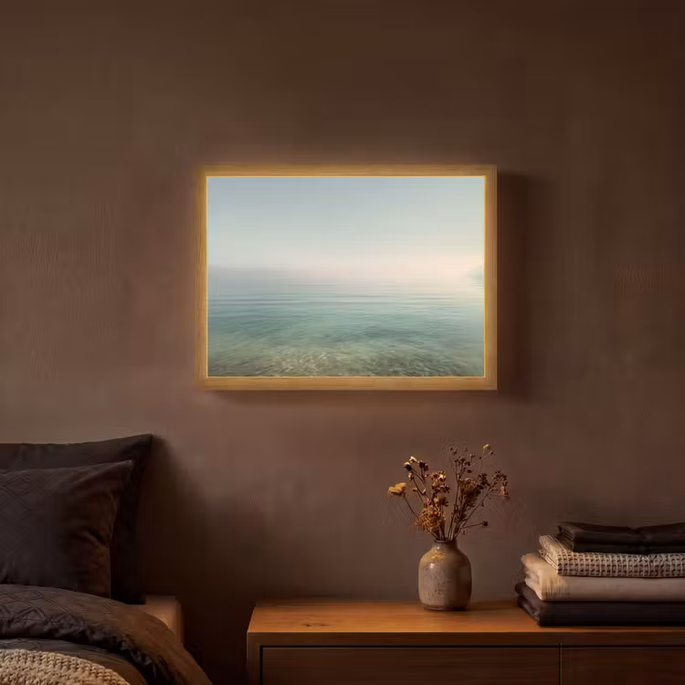 Zee - Horizon - Blauw - Mist Light Box met batterij (Wandlamp) middel -sfeer4