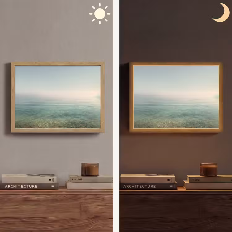 Zee - Horizon - Blauw - Mist Light Box met batterij (Wandlamp) middel -sfeer3
