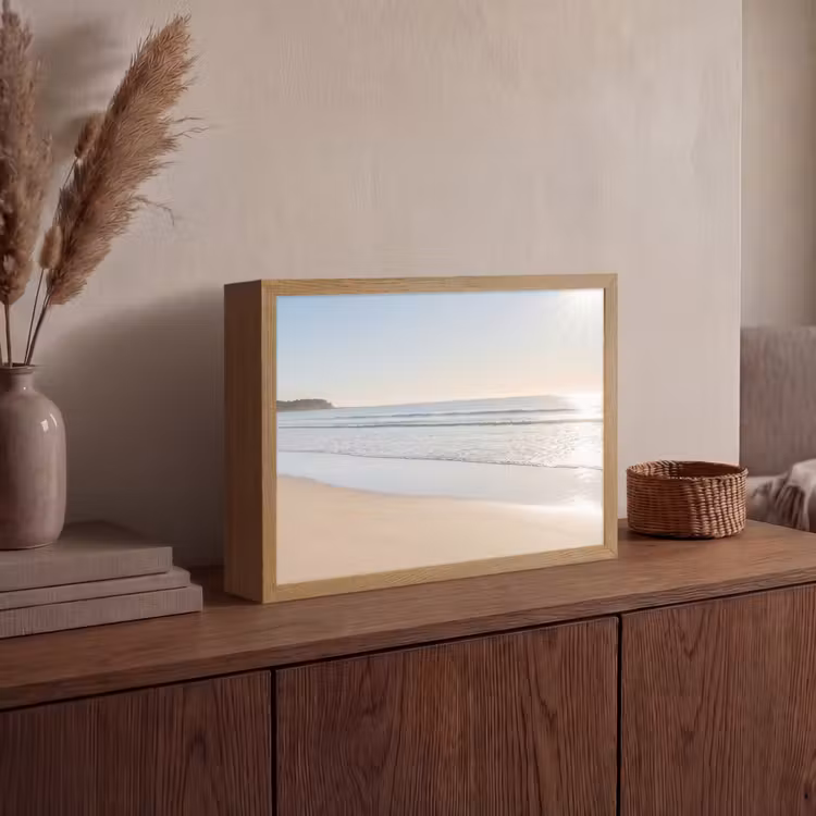 Zee - Zon - Zand Light Box met batterij (Wandlamp) middel -sfeer2