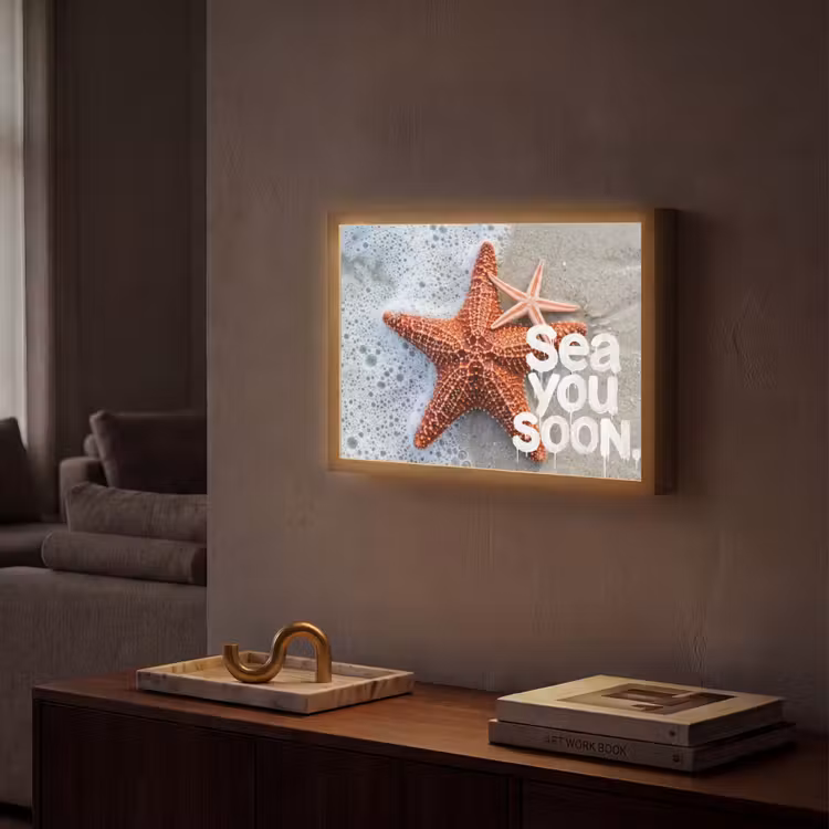 Sea you soon - Zeester - Zee Light Box met batterij (Wandlamp) middel -sfeer1