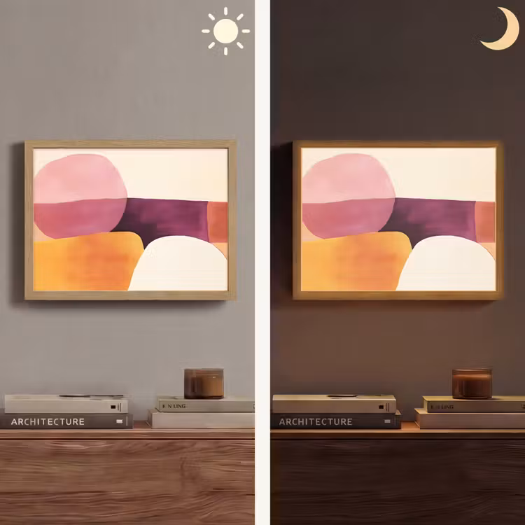 Vormen - Abstract - Kleurrijk Light Box met batterij (Wandlamp) middel -sfeer3