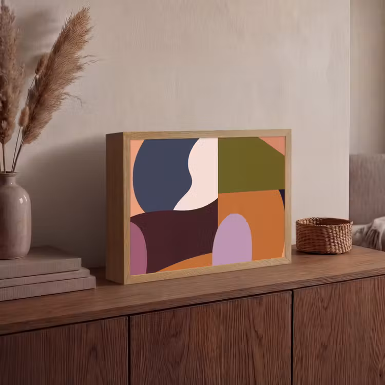 Vormen - Abstract - Kleuren - Vierkant Light Box met batterij (Wandlamp) middel -sfeer2