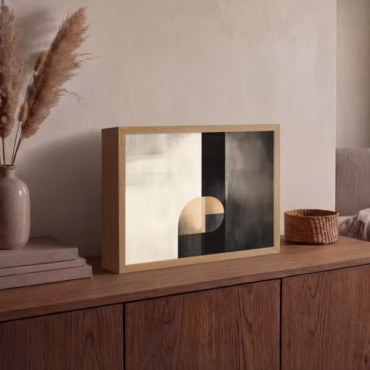 Vormen - Modern - Zwart Light Box met batterij (Wandlamp) middel -sfeer2