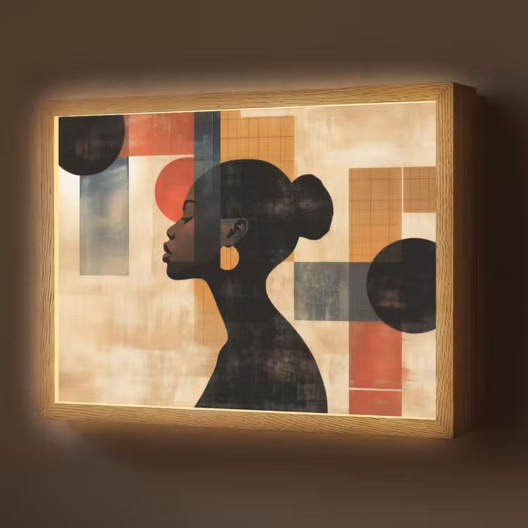 Zijaanzicht - Vrouw - Vormen Light Box met batterij (Wandlamp) middel -z3d_website