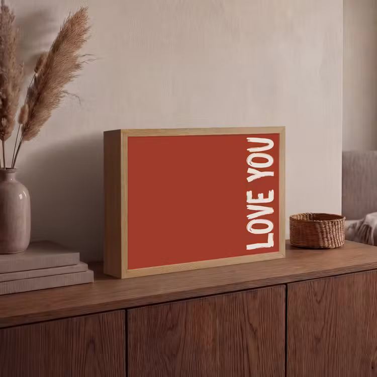 Schuin - Loveyou - Rood Light Box met batterij (Wandlamp) middel -sfeer2