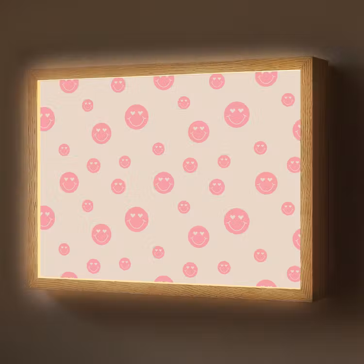 Smiley - Hart - Ogen - Patroon Light Box met batterij (Wandlamp) middel 907 -z3d_website
