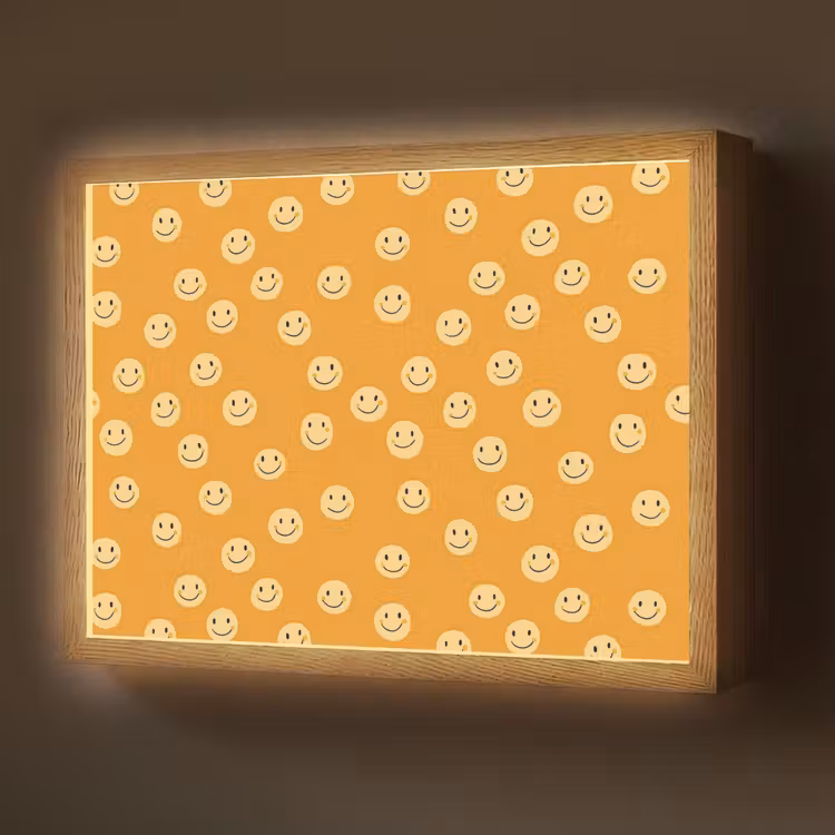 Smileys - Retro - Heel Light Box met batterij (Wandlamp) middel 907 -z3d_website