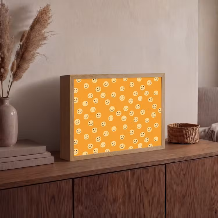 Smileys - Retro - Heel Light Box met batterij (Wandlamp) middel 907 -sfeer2