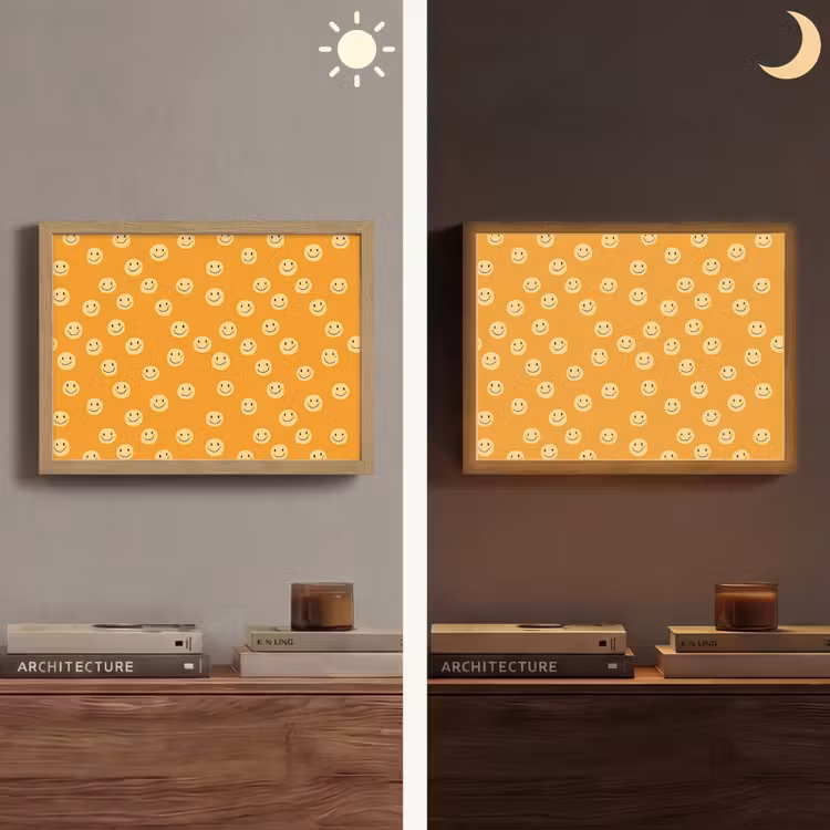 Smileys - Retro - Heel Light Box met batterij (Wandlamp) middel 907 -sfeer3