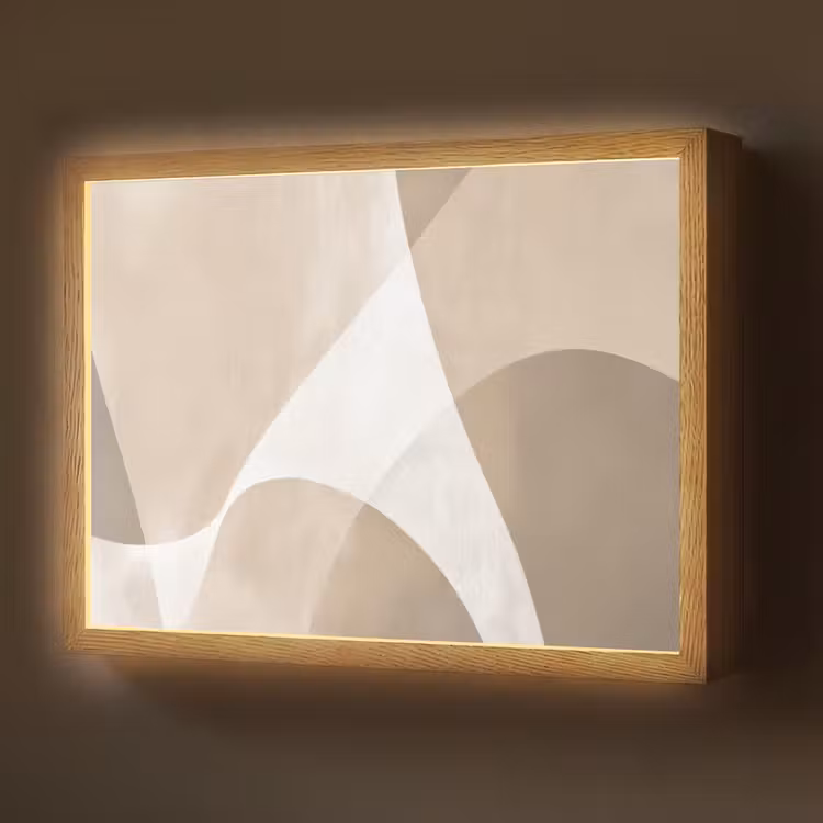 Vloeiende vlakken - Harmonieus - Golvend Light Box met batterij (Wandlamp) middel -z3d_website