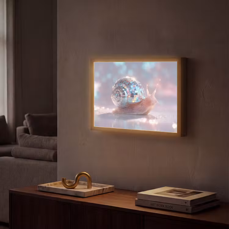 Slak - Disco - Mozaïek - Blauw Light Box met batterij (Wandlamp) middel -sfeer1