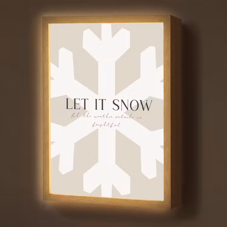 Sneeuw - Japandi - Winter - Decoratie Light Box met batterij (Wandlamp) middel -z3d_website