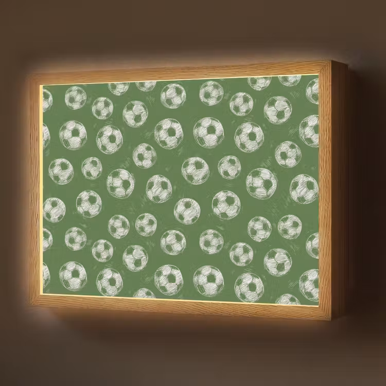 Voetbal - Sport - Groen Light Box met batterij (Wandlamp) middel 907 -z3d_website