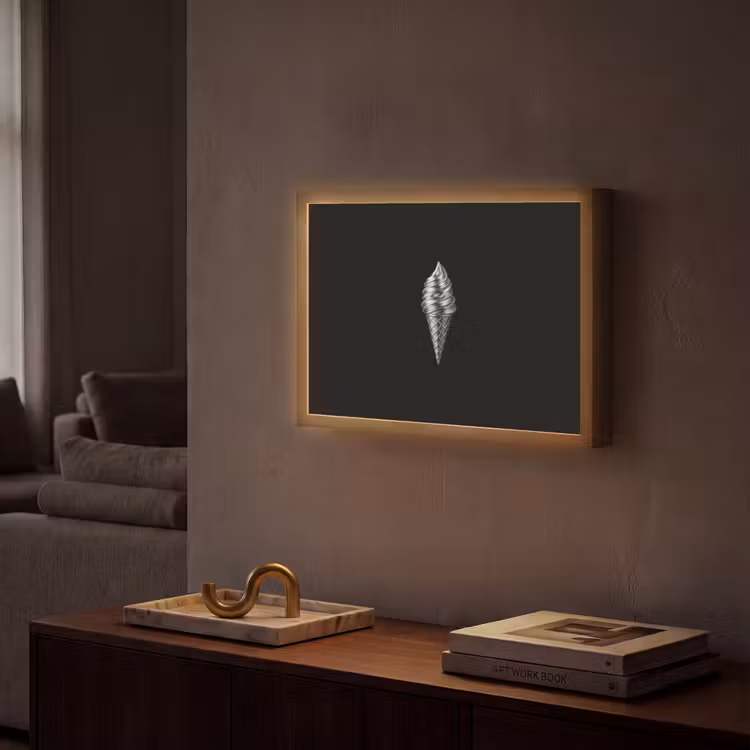 Softijs - Realistisch - Futuristisch Light Box met batterij (Wandlamp) middel -sfeer1