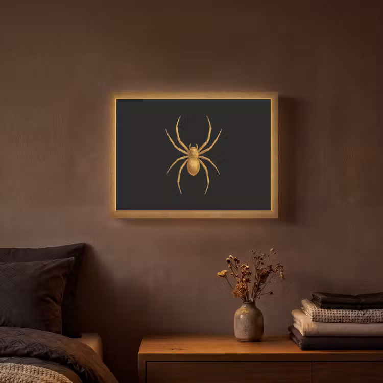 Spin - Goud - Minimalistisch - Poten Light Box met batterij (Wandlamp) middel -sfeer4