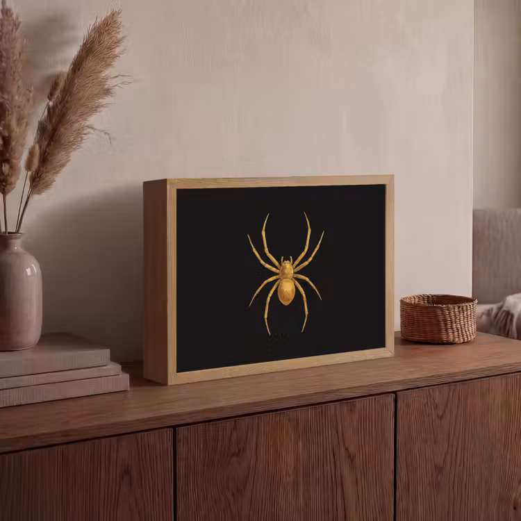 Spin - Goud - Minimalistisch - Poten Light Box met batterij (Wandlamp) middel -sfeer2
