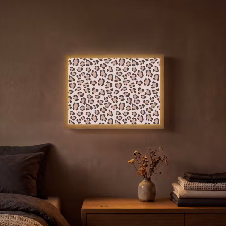 Vlekken - Beige - Luipaard Light Box met batterij (Wandlamp) middel 907 -sfeer4