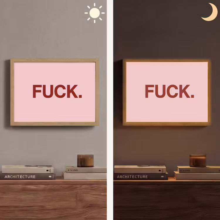 Statement - Krachtig - Roze Light Box met batterij (Wandlamp) middel -sfeer3