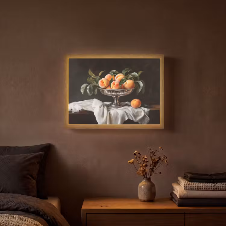 Stilleven - Perziken - Vintage Light Box met batterij (Wandlamp) middel -sfeer4