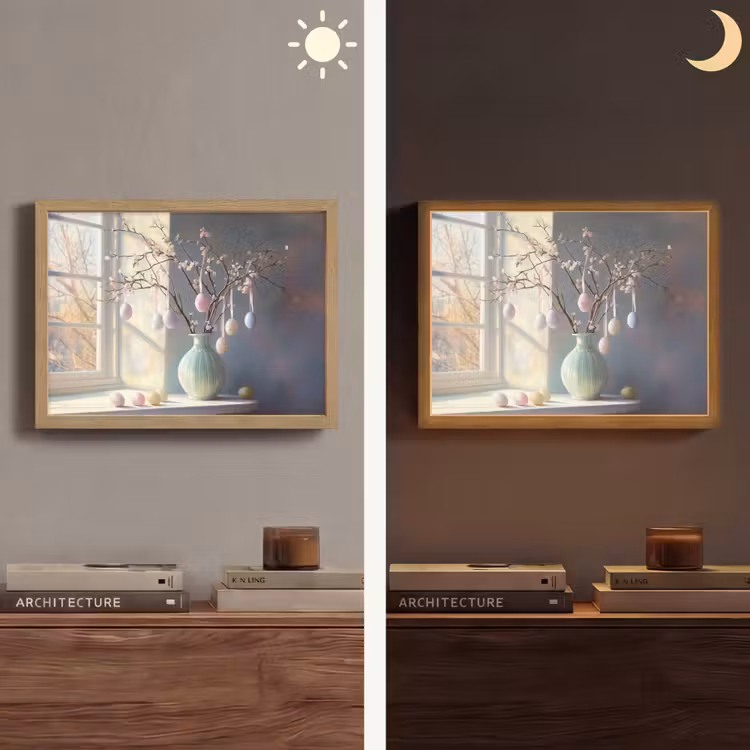 Stilleven - Vaas - Paastak Light Box met batterij (Wandlamp) middel -sfeer3