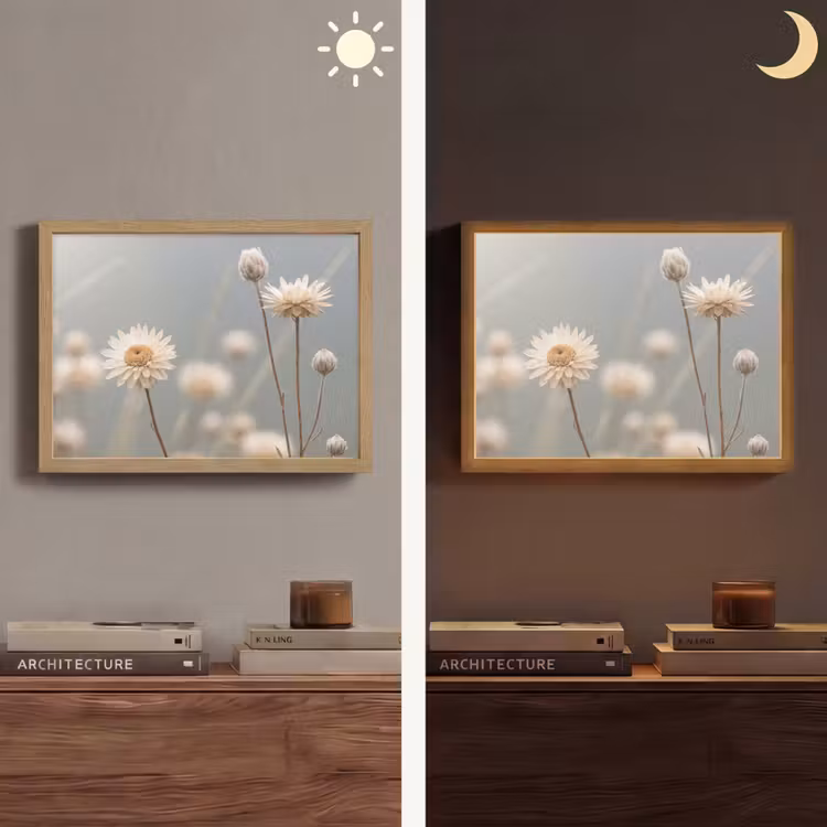 Strobloemen - Wit - Daglicht Light Box met batterij (Wandlamp) middel -sfeer3