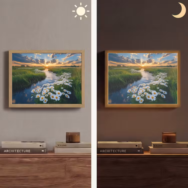 Beekje - Landschap - Margriet Light Box met batterij (Wandlamp) middel -sfeer3