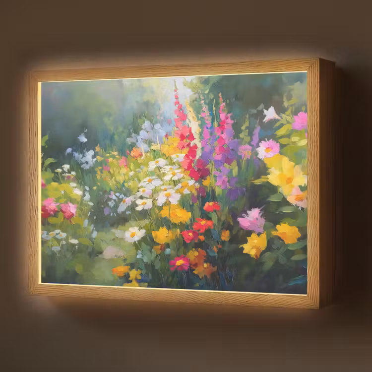 Zomertuin - Sfeervol - Bloemen Light Box met batterij (Wandlamp) middel -z3d_website