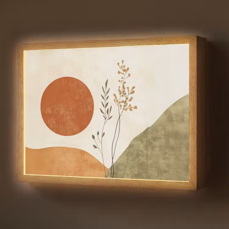 Zon - Abstract - Takken - Oranje Light Box met batterij (Wandlamp) middel -z3d_website