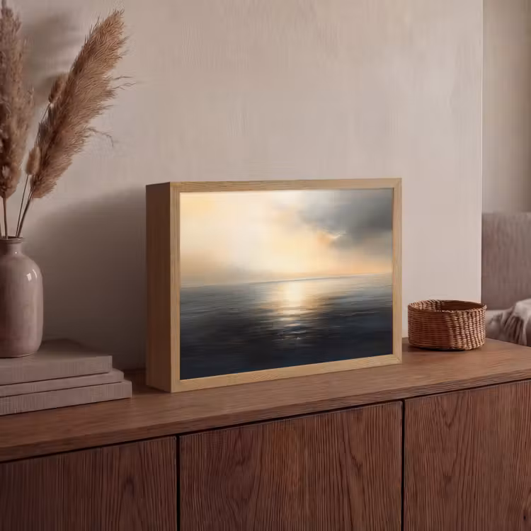 Zon - Horizon - Zee Light Box met batterij (Wandlamp) middel -sfeer2