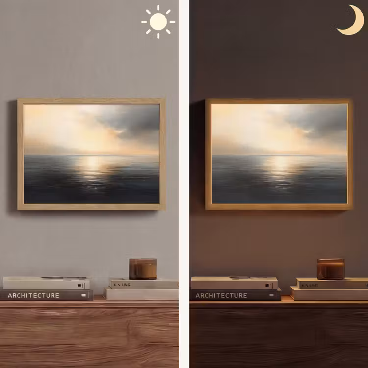 Zon - Horizon - Zee Light Box met batterij (Wandlamp) middel -sfeer3