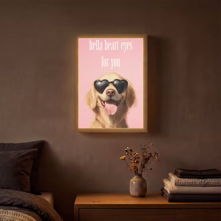 Zonnebril - Hartjes - Hond - Valentijn Light Box met batterij (Wandlamp) middel -sfeer4