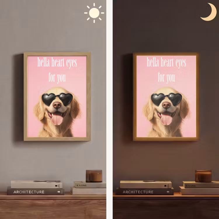 Zonnebril - Hartjes - Hond - Valentijn Light Box met batterij (Wandlamp) middel -sfeer3